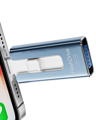 #rémunéré #Amazon<br>4 en 1 Cle USB 32 Go Multi Port Haute Vitesse Stockage Sécurisé pour iOS C Android et PC(Bleu)