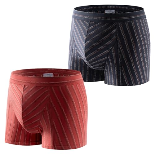 #VerdientProvisionen<br>Carer 2er Pack Herren Inkontinenz Boxershorts 80 ml für leichte Inkontinenz Auslaufschutz Schnellaufnahme waschbare Funktionsunterwäsche weich leicht modisch geschnitten Gestreift Größe 3XL