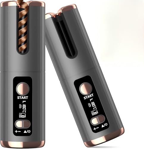 #Commissioniguadagnate<br>Ferro Arricciacapelli Automatico Piastra per Capelli Ricaricabile Senza Fili 6 Temperature 8 18s Timer Rivestimento in Ceramica Tormalina Auto Spegnimente Promemoria intelligente Display a LED